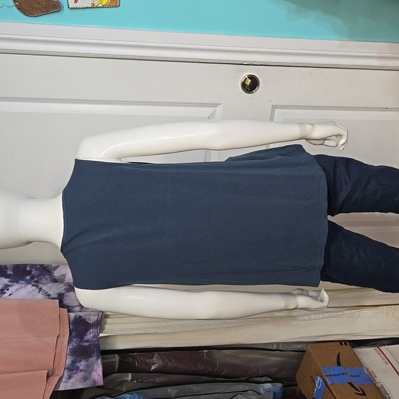 $5☃️Banana Republic Blue Sleeve Blouse Medium - Picture 3 of 6